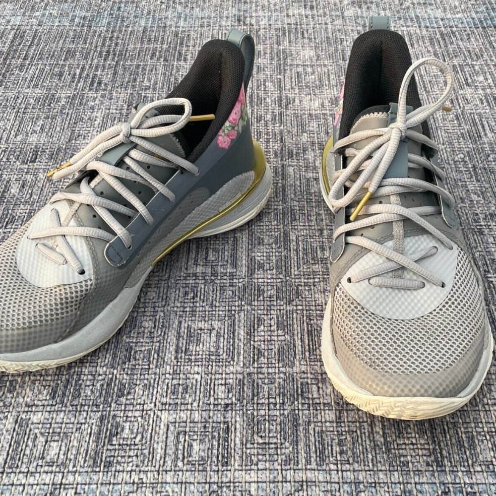 Under Armour Curry 7 Floral Chinese New Year Lace Up Athletic Shoes Size 6.5Y US - Picture 4 of 10